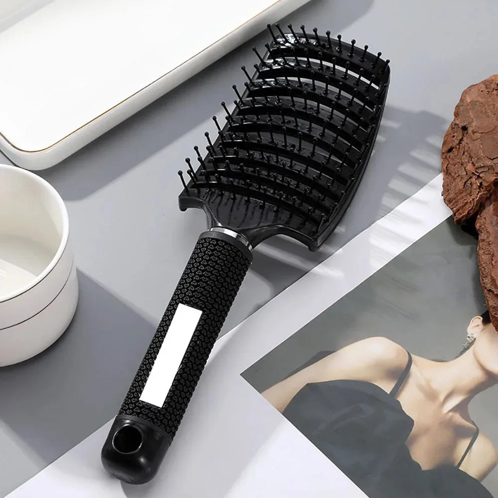 Fluffy High Skull Top Rib Comb Girl Blow Hair Curl Styling Artifact Meridian Massage Air Cushion Comb Home Comb