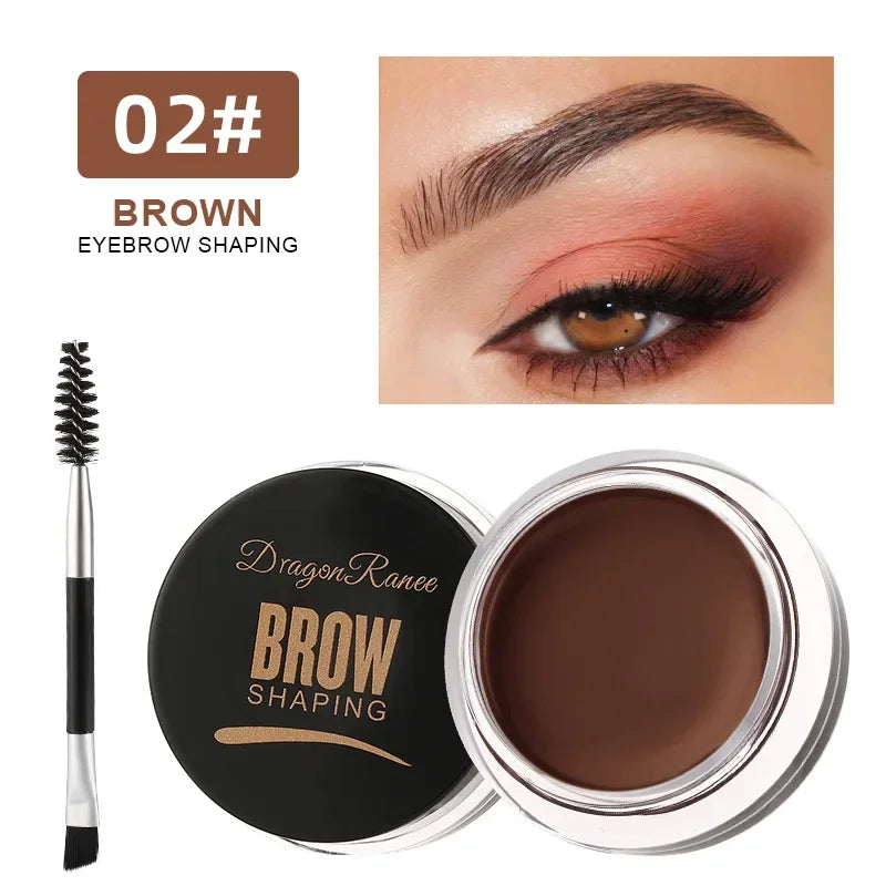 Matte Brown & Black 3D Eyebrow Cream – Natural Tint, Waterproof, Long-Lasting Gel Wax for Wild, Defined Brows