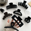 Women Elegant Black Geometric Plastic Hair Claw Lady Sweet Long Hair Holder Toothed Hair Clips Hairpins Fashion Hair Accessories