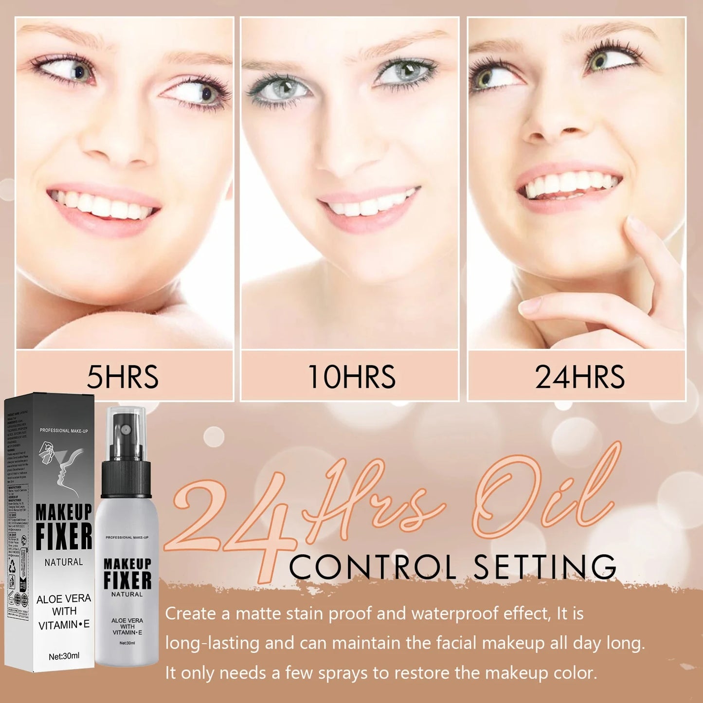 Makeup Setting Spray For Face Transfer-proof Long-lasting Oil-free No Creasing No Separation Refreshing Quick Fixer Makeup Spray