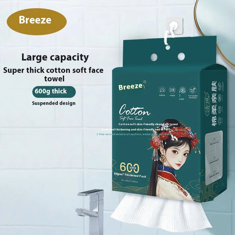 Hanging Face Wash Towel Disposable Cotton Towel Absorbent Lint Free Extractable Wall Mounted Face Towel Makeup Remover Towel