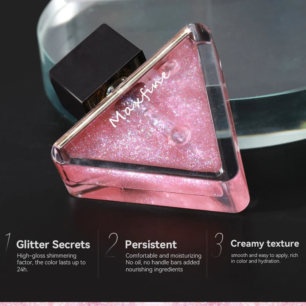 4-color moisturizing lip triangle oil, moisturizing transparent lip oil, natural lip enhancement lip gloss.