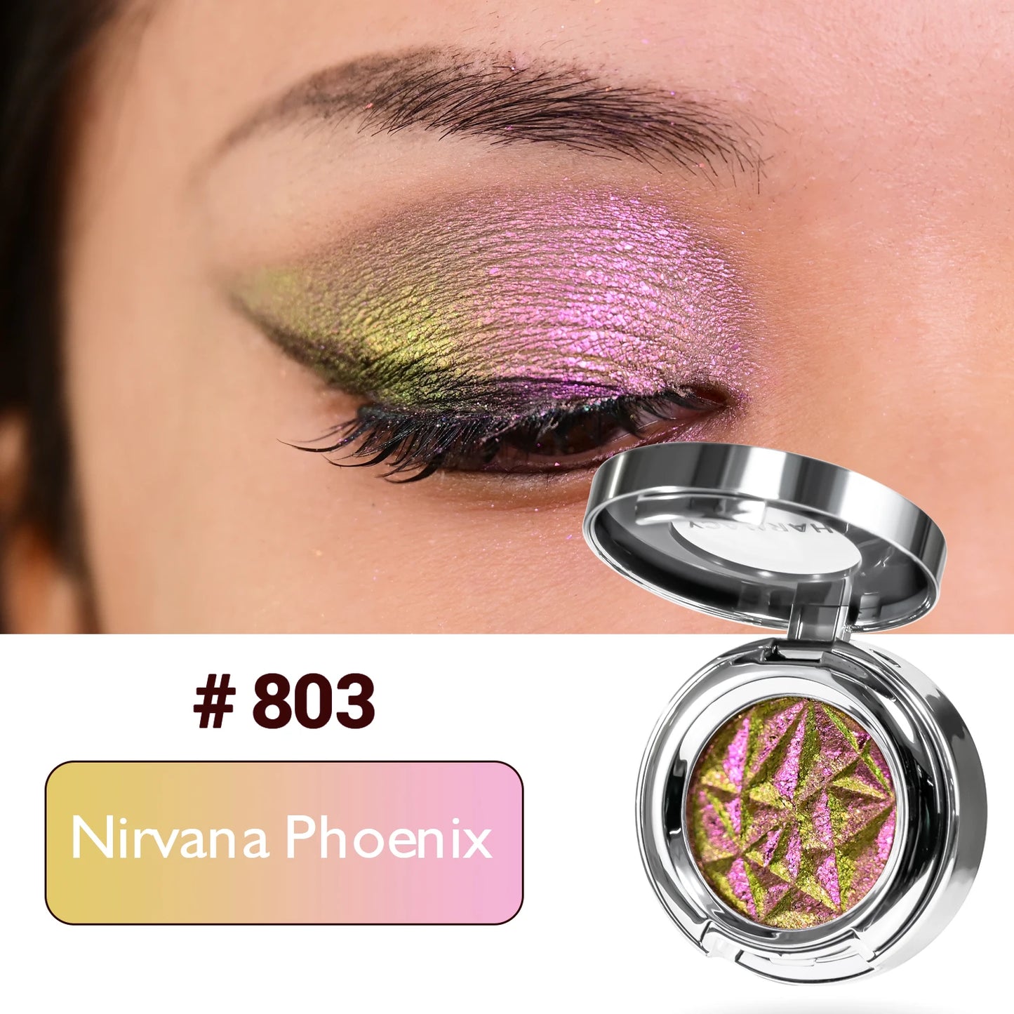 CHARMACY Duochrome Long-lasting Eyeshadow Palette High Quality Pigment Shadows with Glitter Makeup Cosmetic for Eye Women