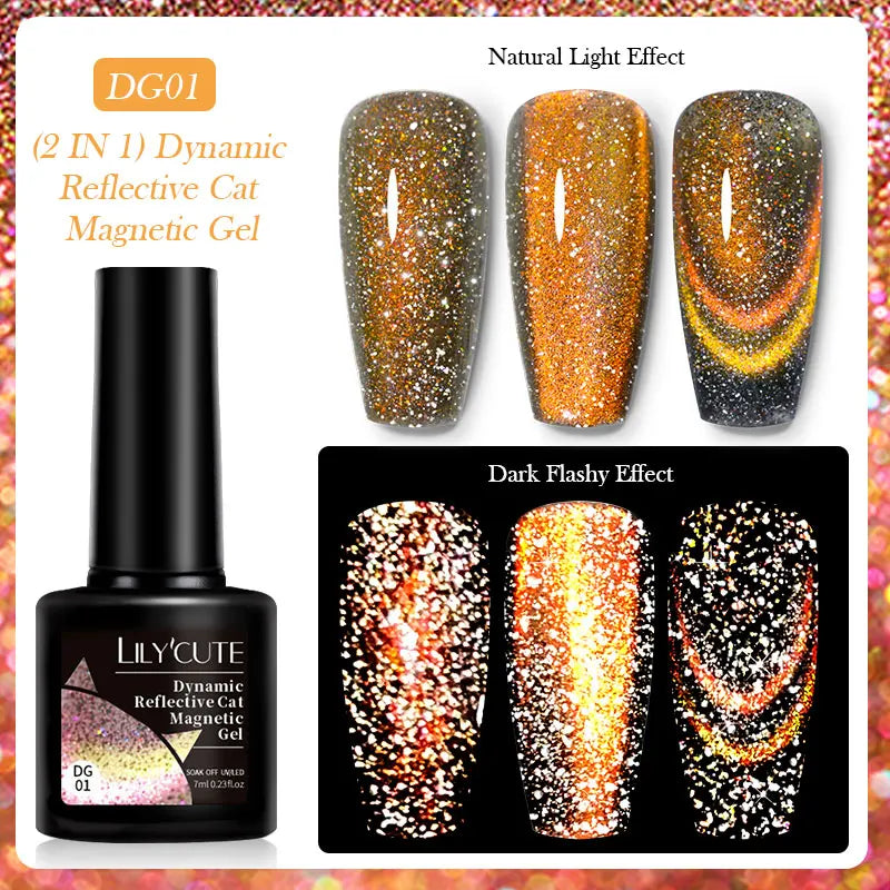 LILYCUTE Thermal Nail Gel Polish 3 Layers Temperature Shiny Color Changing Series Semi Permanent Soak Off UV Nail Gels Polish