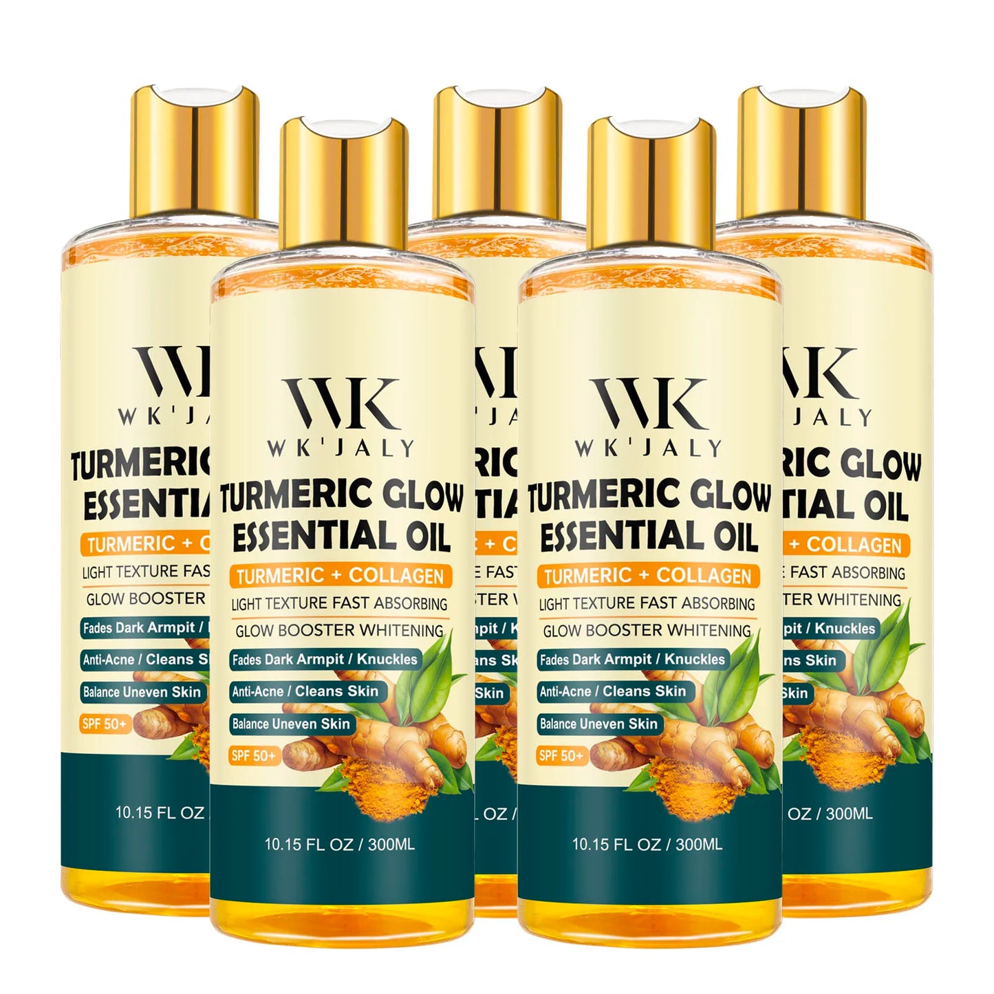 WK JALY Turmeric Glow Essential Body Oil, Moisturizing, Whitening, Fades Dark Armpit, Knuckles, Anti-Acne, Balance Uneven Skin