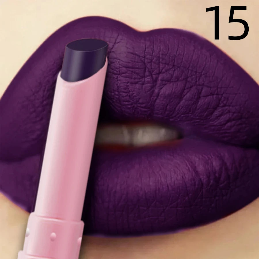 15 Color Cigarette Velvet Matte Waterproof Lipstick Long-lasting Lip Gloss Lip Makeup Red Brown Pink Lip Liner Pen Lip Tint