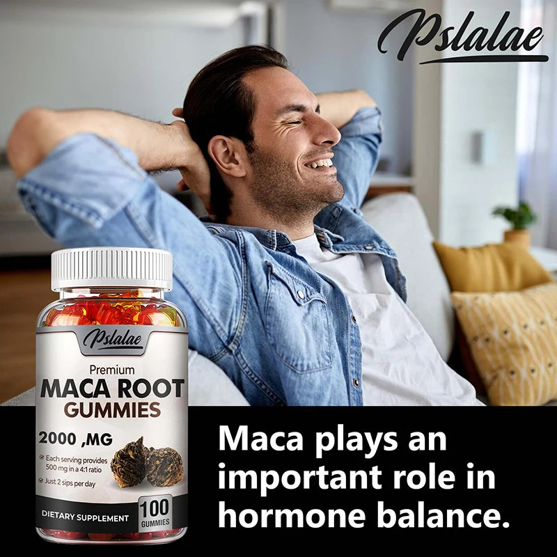 Maca Root Gummies - Enhances Energy, Endurance, Muscle Mass, Hormone Balance