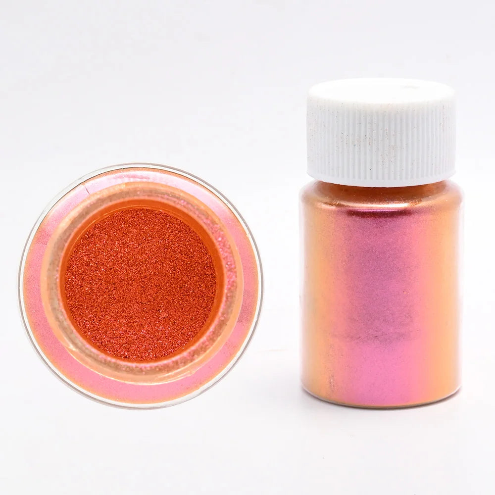 1Box Cherry Pink Chrome Pearl Nail Powder Gradient Mirror Effect Nail Art Glitter Auroras Rubbing Dust Nail Art Decoration 10g