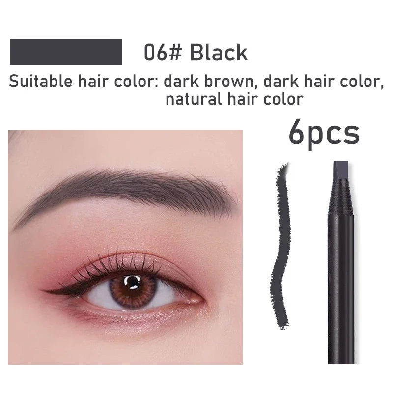 HAOZHUANG Waterproof Long-Lasting Eyebrow Pencil with Soft Brush – Smudge-Proof Daily Eyebrow Makeup Tool
