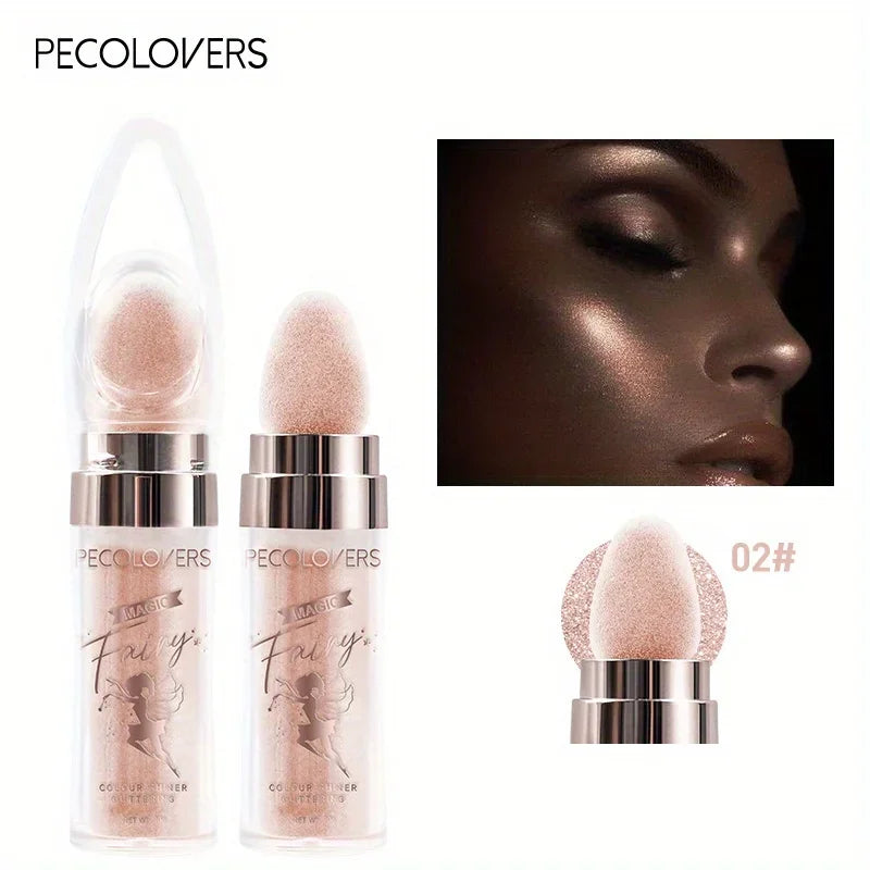 Fairy Powder Highlighter Stick - Shimmering Contour Blush for Brightening and Defining Your Features