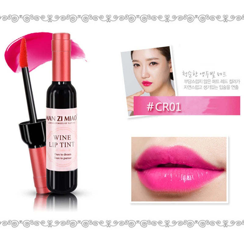 2023 Lipstick & Lip Gloss – Waterproof, Long-Lasting Lovely Tint, Wine Bottle Shape, Red Lip Makeup for Women, Cosmetic Gloss