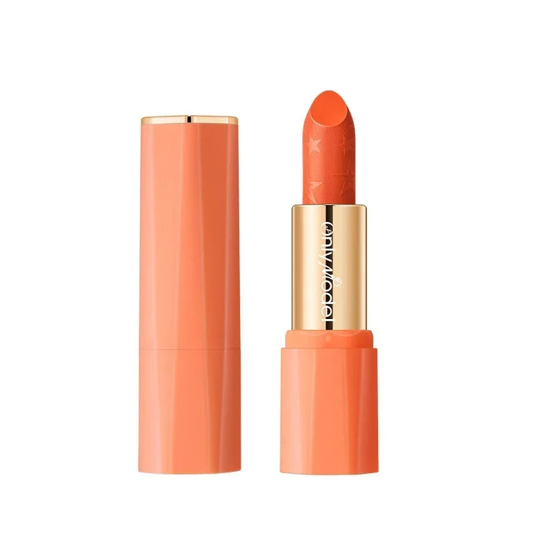 Orange Waterproof Long-Lasting Matte Lipstick – Velvet Lip Tint, Resistant, Moisturizing Cosmetic Lip Makeup for Women