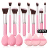 High Grade Pink makeup brush quality synthetic foundation brush Makeup sponge Makeup puff professional makeup tool set