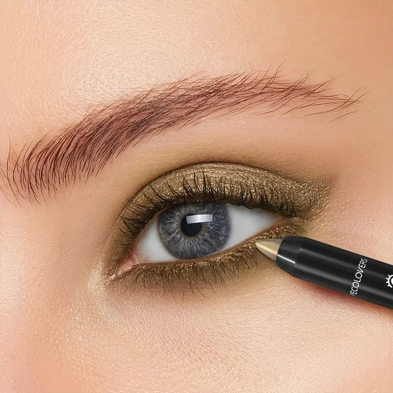 Pearlescent Eyeshadow Pencil Stick Highlight Stick, Black & Grey Shimmer Eye Shadow Pen with Eyeliner, 1pc