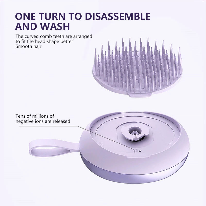 Electric Scalp Massager for Combing Meridians Relieving Headaches Vibration Massage Negative Ion Hair Care Massager