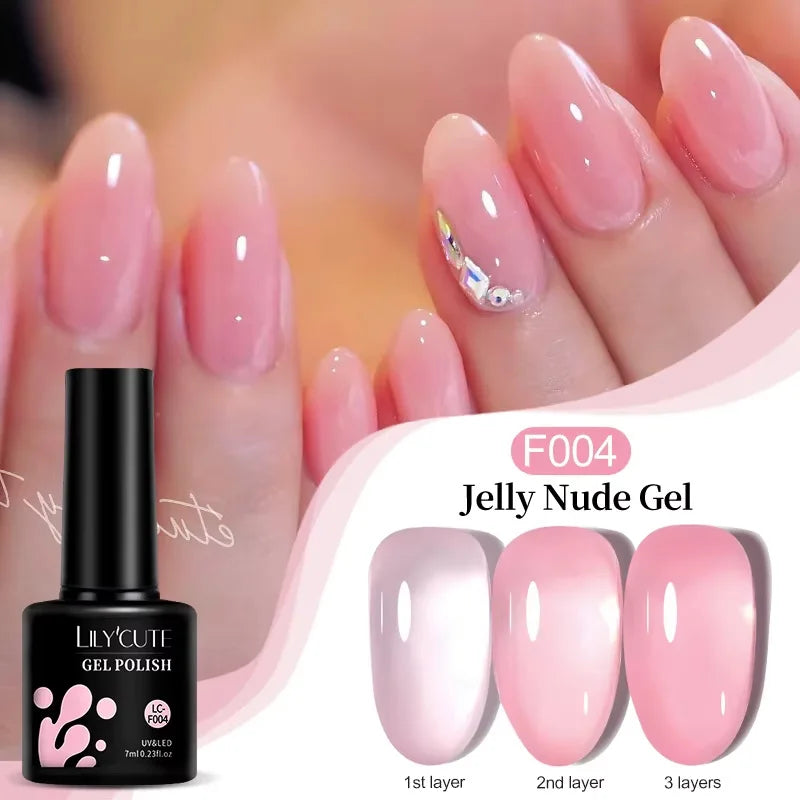 LILYCUTE Thermal Nail Gel Polish 3 Layers Temperature Shiny Color Changing Series Semi Permanent Soak Off UV Nail Gels Polish