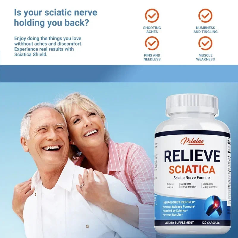 Relieve Sciatica Capsules - Reduce Joint Pai,Restore Mobility, Balance Inflammation,Support Nerve & Bone Health - 120 Capsules 