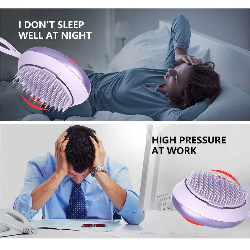Electric Scalp Massager for Combing Meridians Relieving Headaches Vibration Massage Negative Ion Hair Care Massager