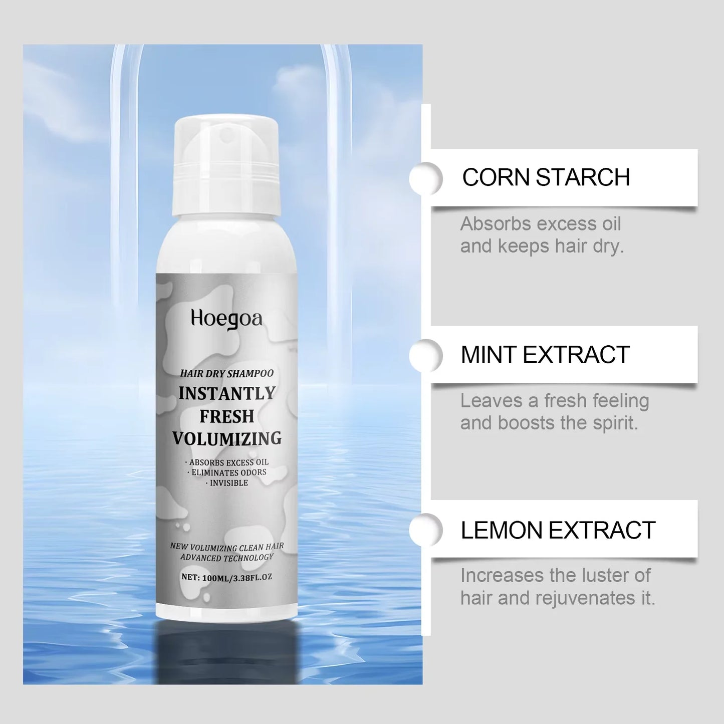 New Natural Dry Shampoo Oil Control Refreshing Fluffy Increase Luster Hair Washing Free Organic Fresh Volumizing Dark Hair Spray