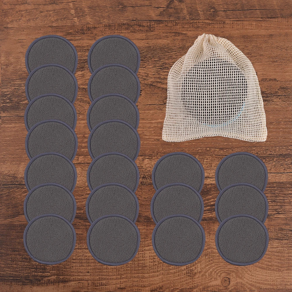 20Piece/Pack Makeup Remover Pads Washable Rounds Cleaning Cotton Reusable Facial Make Up Removal Pads Tool Matching Mesh Bag