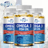 Daitea Omega 3 Fish Oil Capsules - for Nervous System, Skin and Hair Health, Antioxidants - Easy To Swallow