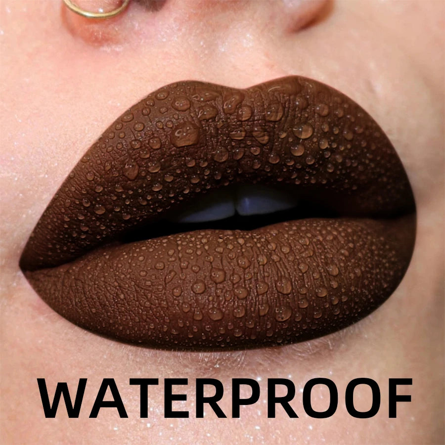1-PCS Matte Waterproof Color Lip Gloss – Long-Lasting Liquid Lipstick, Velvet Lip Glaze, Lip Tint & Beauty Lip Stain