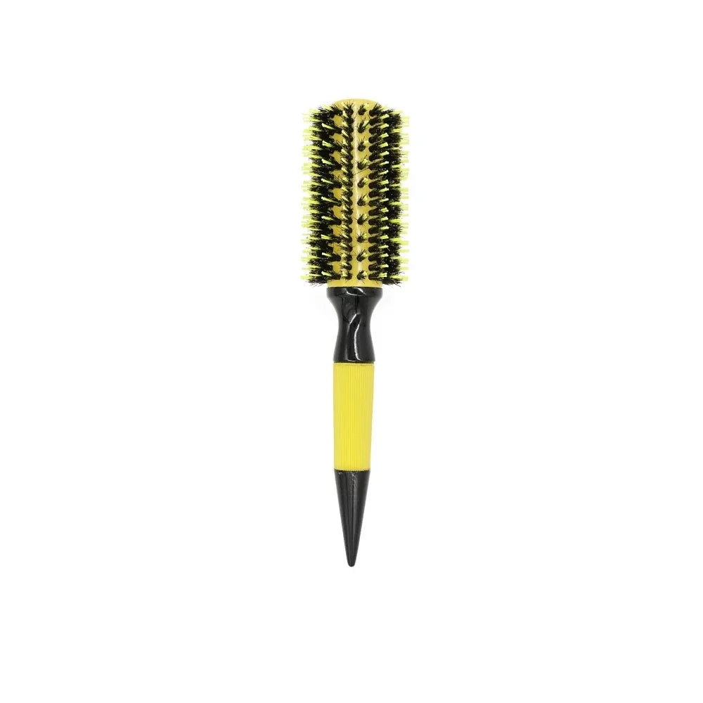 Professional Round Wooden Hair Brush 6 Sizes Boar Bristle Mix Nylon Salon Women Hair Styling Tools Yellow Brazil Hair Curlerl