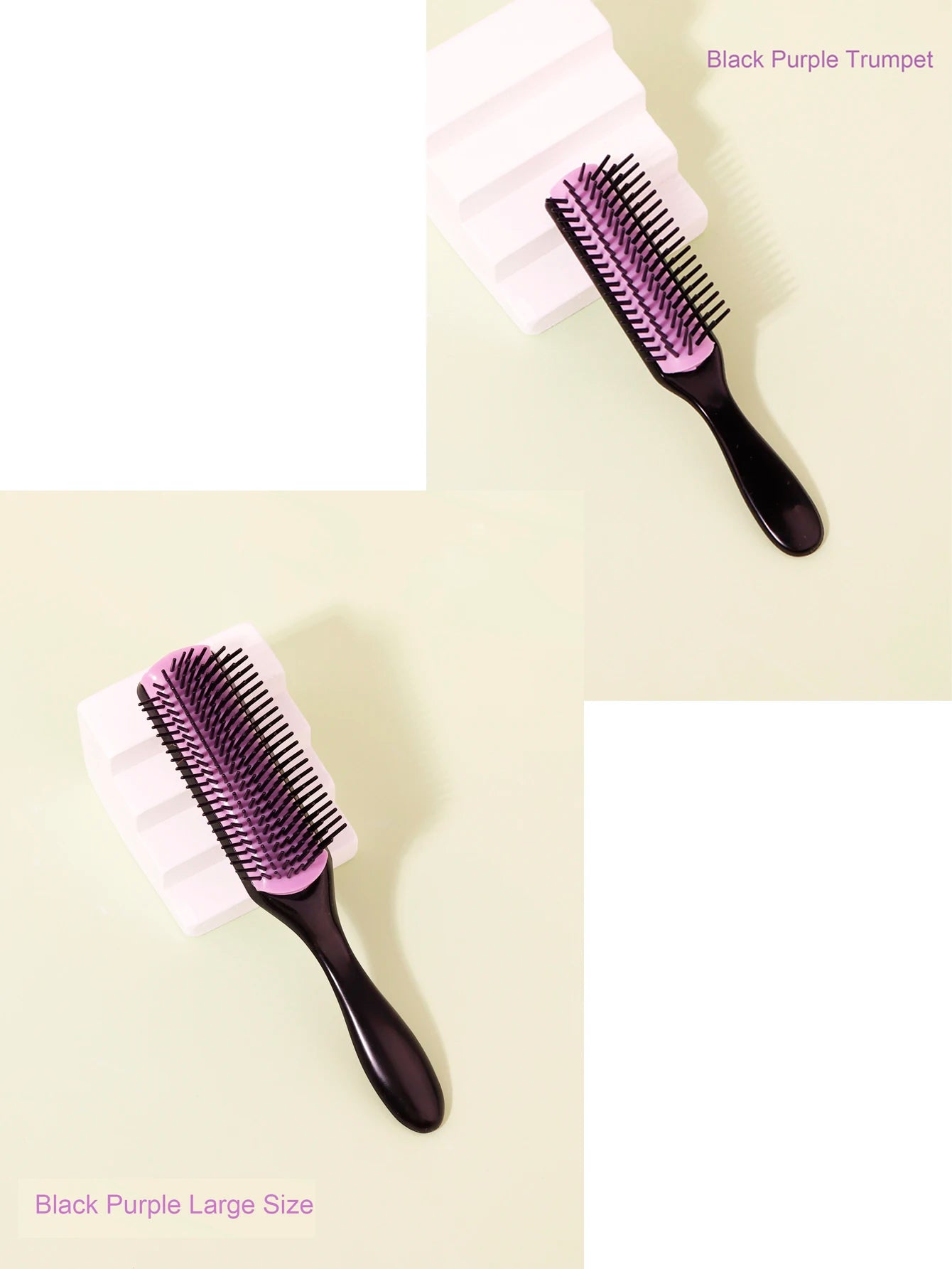 1pcs 9-row wrinkle removal massage curly hair brush, detachable 9-row comb plastic wet hair brush