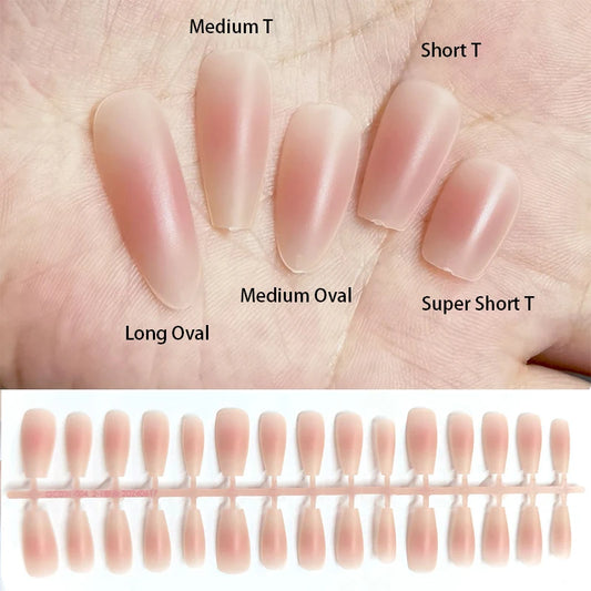 30Pcs Matte Nude Fake Nail Fashion Press on Quick Extension Wearable False Nails Simple Full Cover Nail Tips Manicure Nail Art