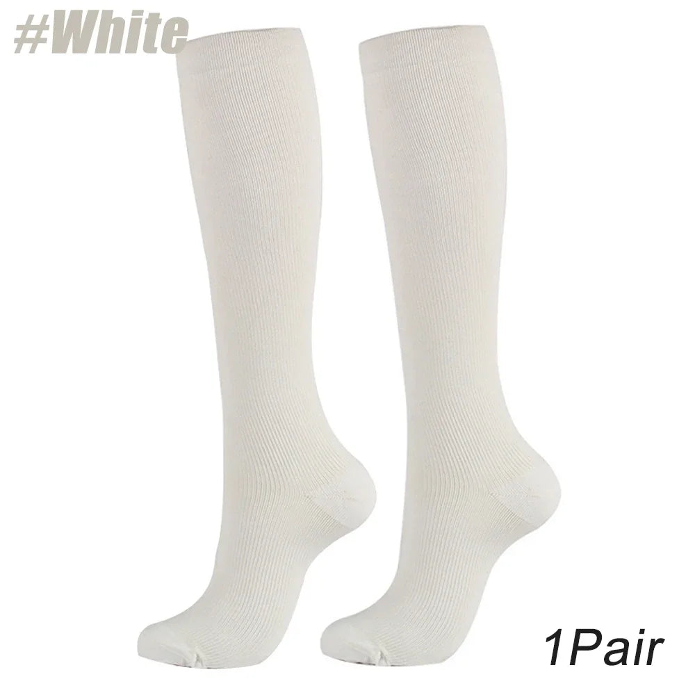 1Pair Copper Fiber Compression Socks Men's Women's Outdoor Sports Socks Happy Interesting Nylon Varicose Veins Diabetes Fitness