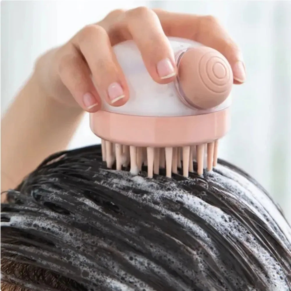 Shampoo Comb Brush Liquid-Infused Hair Brush Head Cleaning Massager Pet Bathing Scalp Massager Multi-functional Body Scrub Brush