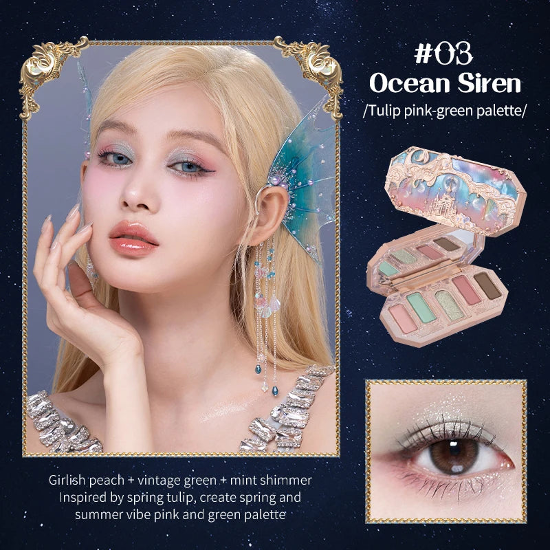 Moonlight Mermaid Gemstone Eyeshadow Palette Highly Pigmented Matte Shimmer Swan Ballet Eye shadow Collection