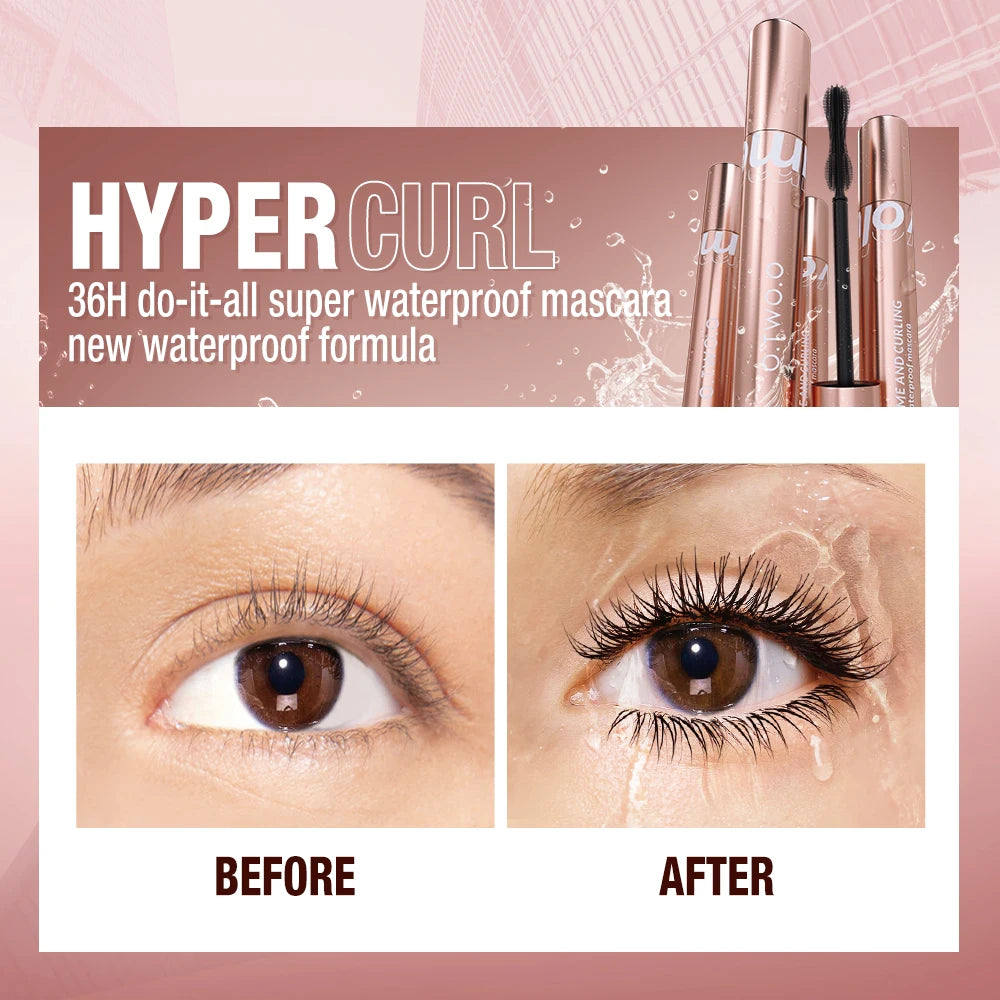 O.TWO.O Mascara Waterproof 4D Silk Fiber Curling Volume Lashes Thick Lengthening Nourish Eyelash Extension High Quality Makeup