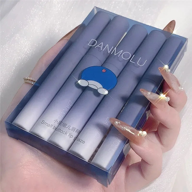 Lipstick Set 5 Colors Matte Long Lasting Waterproof Non-Stick Cup Lip Glaze Not Easy To Fade Red Lips Lip Tint Cosmetic Makeup