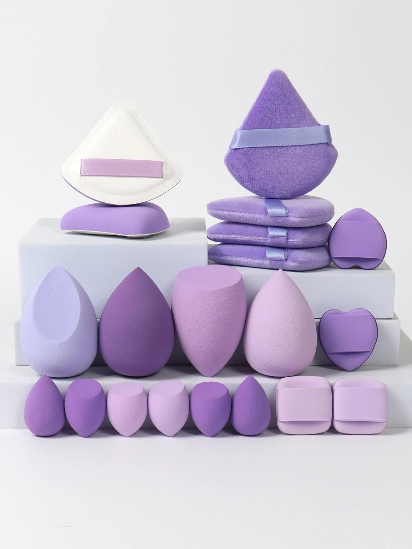 20 Pcs Pink Makeup Sponge and Makeup Puff Set Suitable for Face Cream and Powder Concealer Powder Makeup Machine