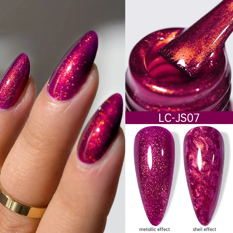 LILYCUTE Thermal Nail Gel Polish 3 Layers Temperature Shiny Color Changing Series Semi Permanent Soak Off UV Nail Gels Polish