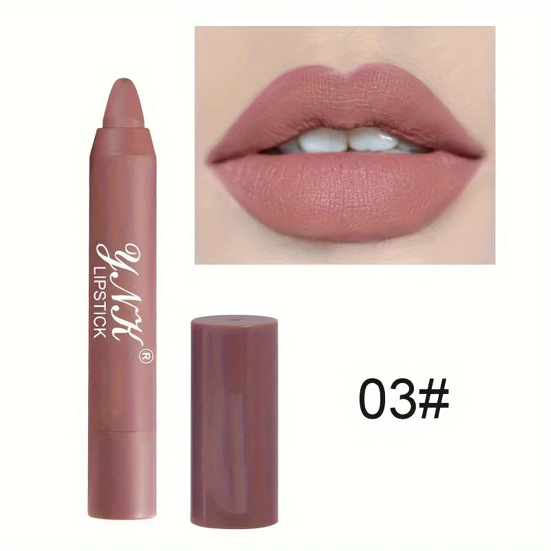 Nude Series Velvet Matte Lipstick Pencil – Waterproof, Long-Lasting Red Lipstick, Lip Tint Pen, Cosmetic Makeup