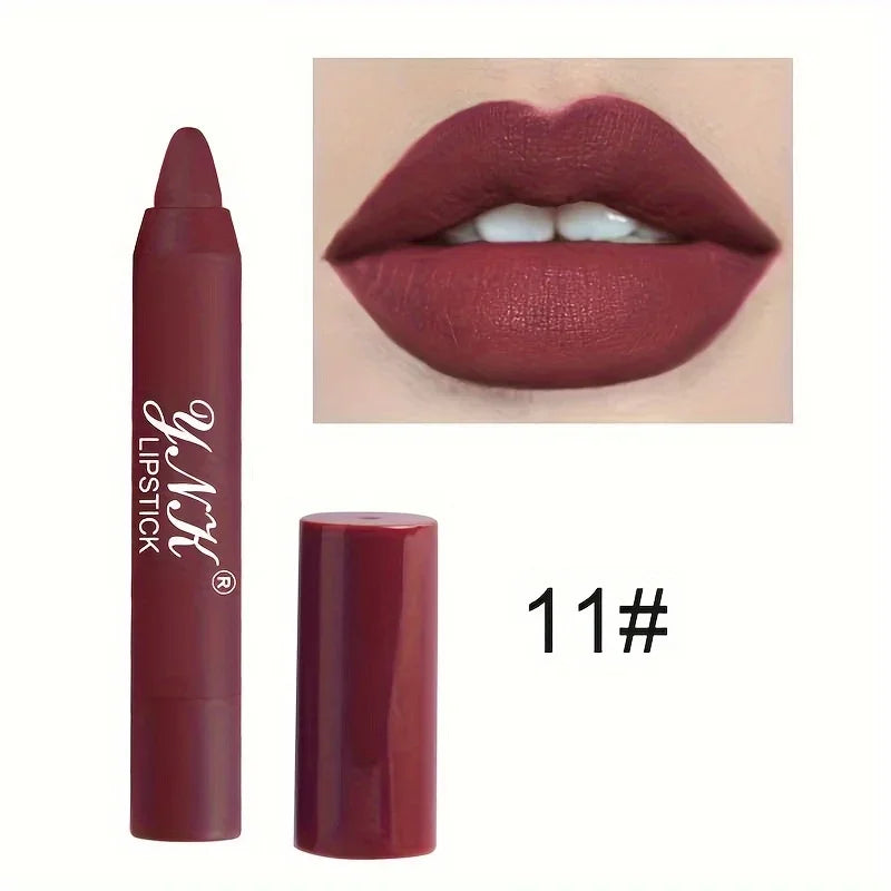 Nude Series Velvet Matte Lipstick Pencil – Waterproof, Long-Lasting Red Lipstick, Lip Tint Pen, Cosmetic Makeup