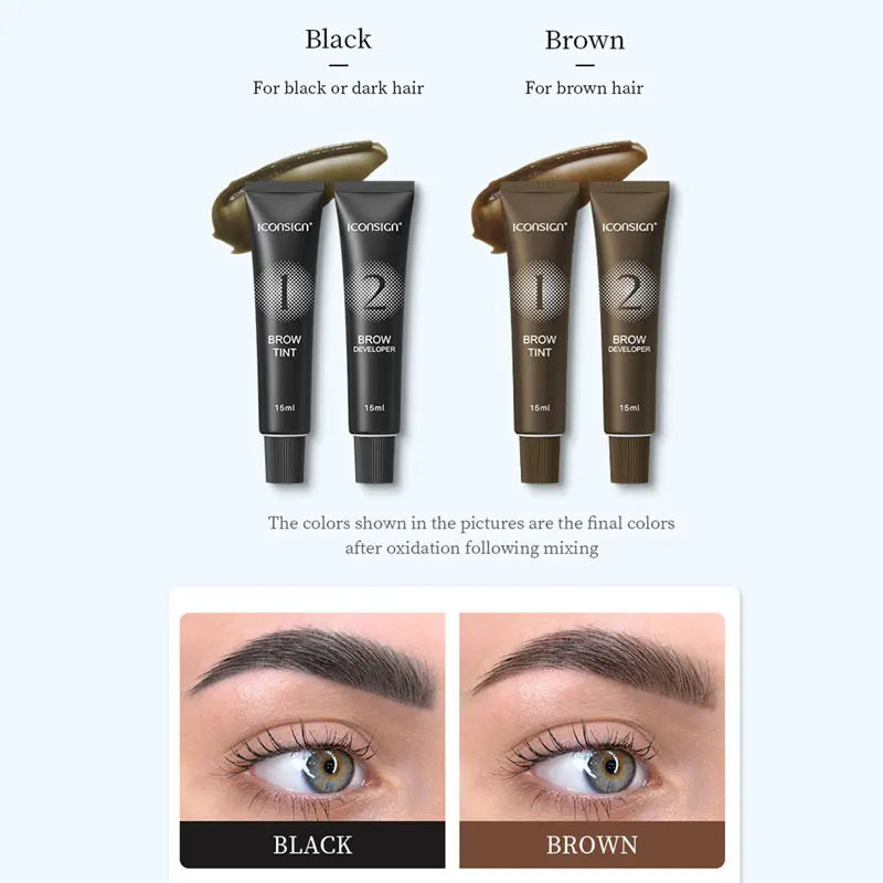 Waterproof Eyelash & Eyebrow Tint Kit – Fast-Acting Henna Brow Enhancer Cream Gel for Long-Lasting Makeup