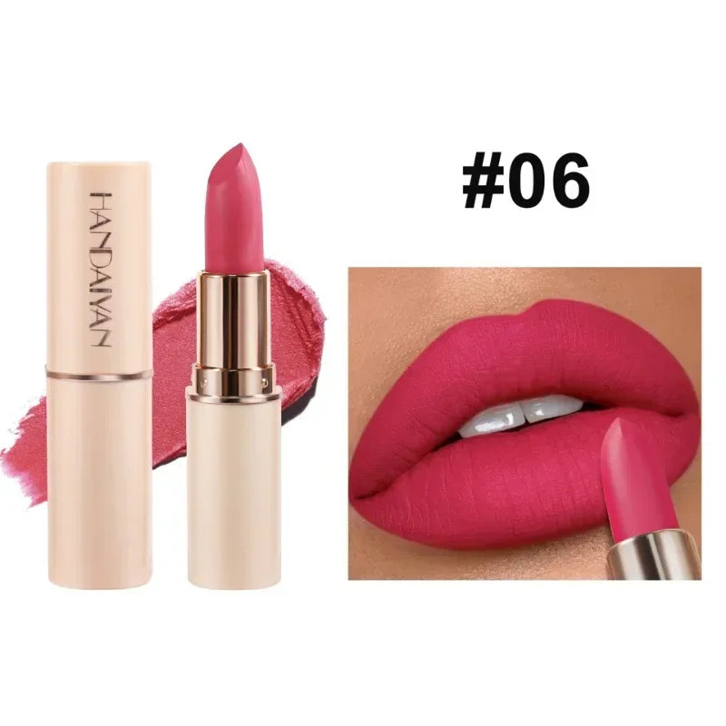 Deep Red Matte Lipstick 8 Colors Waterproof Non-stick Cup Lip Balm Makeup Dark Red Lipsticks Velvet Easy To Color Lips Cosmetics