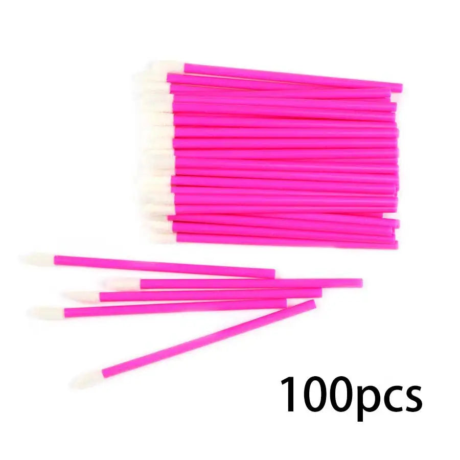 100 Pcs Disposable Lip Lint Free Applicators Lipstick Testers Wands Applicators for Makeup Lip Brushes Makeup Beauty Tool
