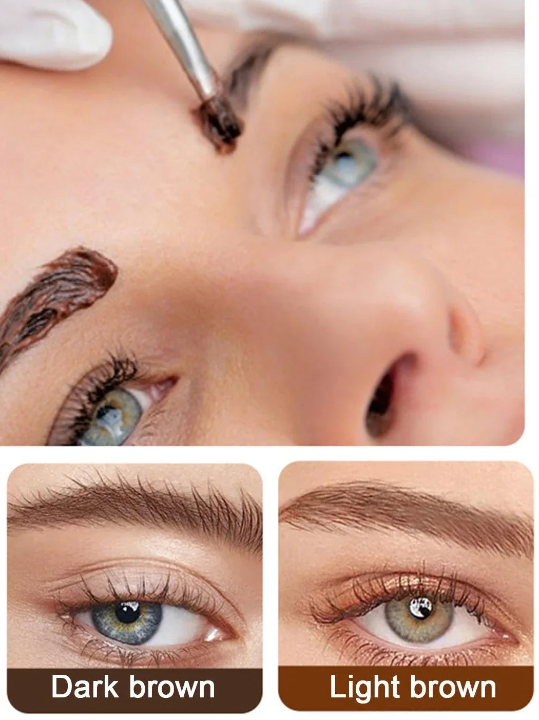 15-Minute Fast Henna Eyebrow & Eyelash Dye Tint Gel – Professional Easy-Use Brown & Black Cream Kit for Long-Lasting Color