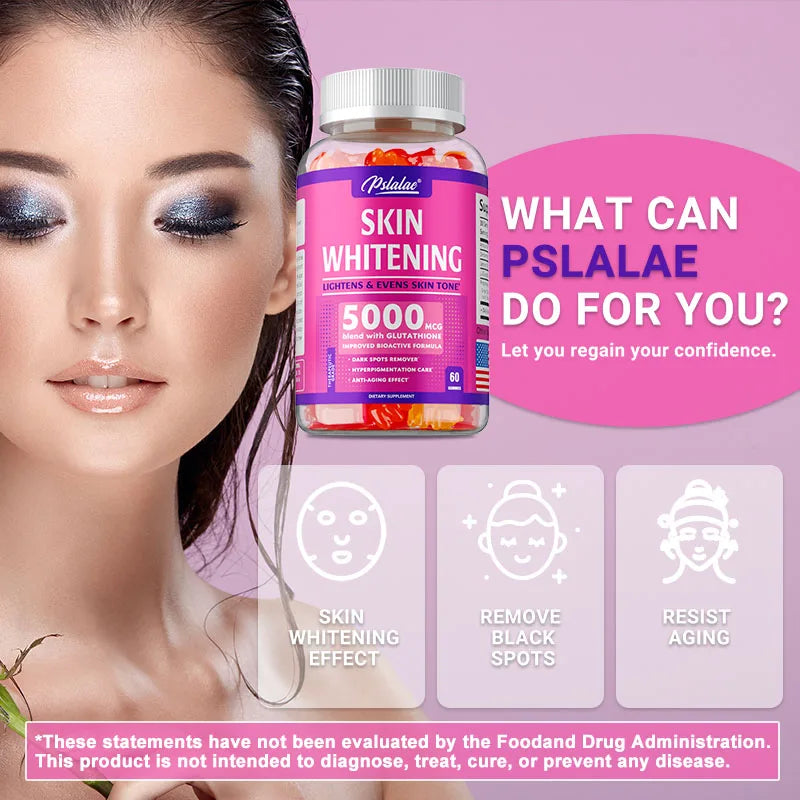 Skin Whitening Gummies - Brighten Skin Tone, Whiten and Anti-aging, Anti-oxidation, Enhance Immunity