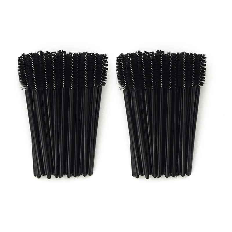 ANNAFRIS 50Pcs Disposable Eyelash Brush Soft Head Crystal Eyebrow Brush Lash Extension Brush Mascara Wand Makeup Tool