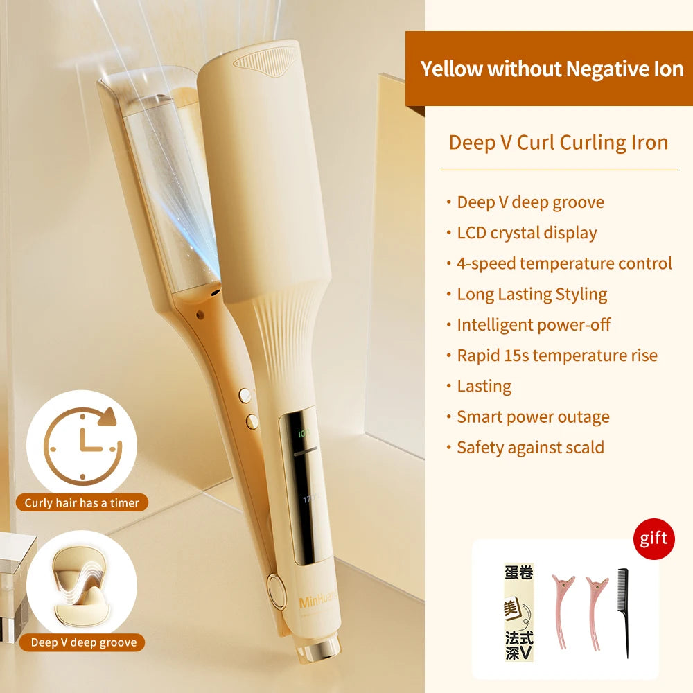 32mm Hair Wave Curling Iron Professional French Egg Roll Hair Curler Corrugated Wavy Styler Fast Heating Volumizing Styling Tool
