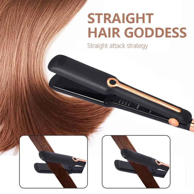 Hair Straightener Professional Ceramic Flat Iron Negative Ion Wide Plate Temperature Adjustable Straightening Iron