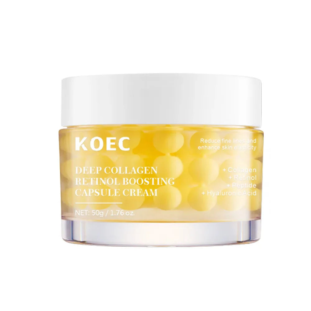 50g KOEC Deep Collagen Retinol Boosting Capsule Cream Moisturizing Firming Soothing Reduce Fine Lines Enhance Elasticity Peptide