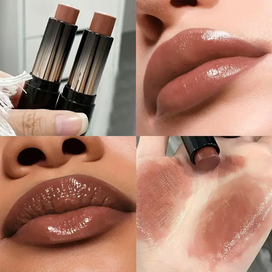 Glossy Mirror Lipstick – Red Brown Shade, Moisturizing, Waterproof, Long-Lasting, Unisex, Perfect for Holiday & Party Makeup