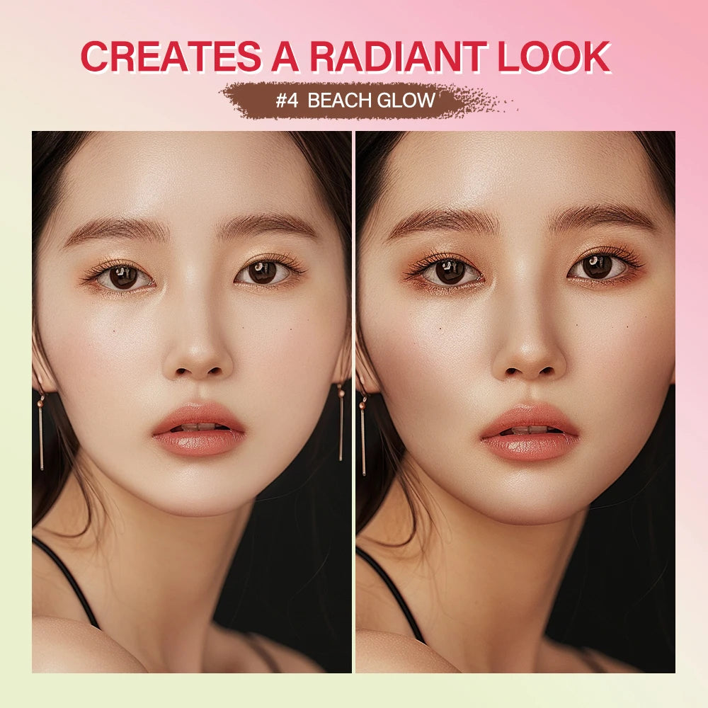 Peach Korean Makeup Contour Body Glitter Highlighter for Face Shading Stick Blush Blush Bronzer Cosmetics Blusher Powder Red
