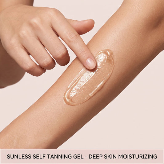Self Tanning Gel Bronzer Natural Glow Bronze Wheat Skin Hydrating Firming Lightweight Non Sticky Body Face Summer Care